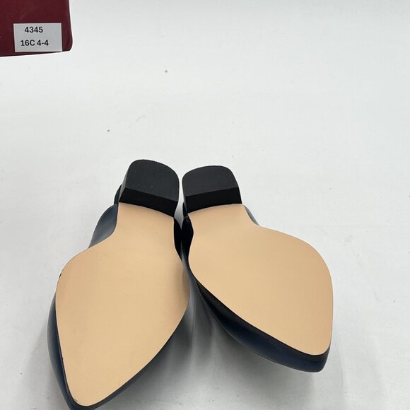 YDN Navy Low Heels Mules Slip On Loafers Pointy Toe Clogs Slide Slipper Shoes - Picture 6 of 7